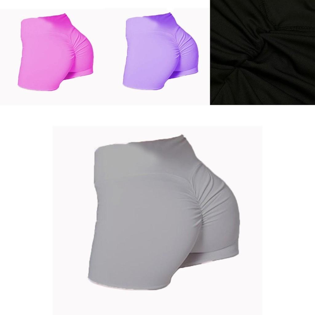 High Waist Yoga Shorts With Push Up Ruched Design For Gym Workouts**