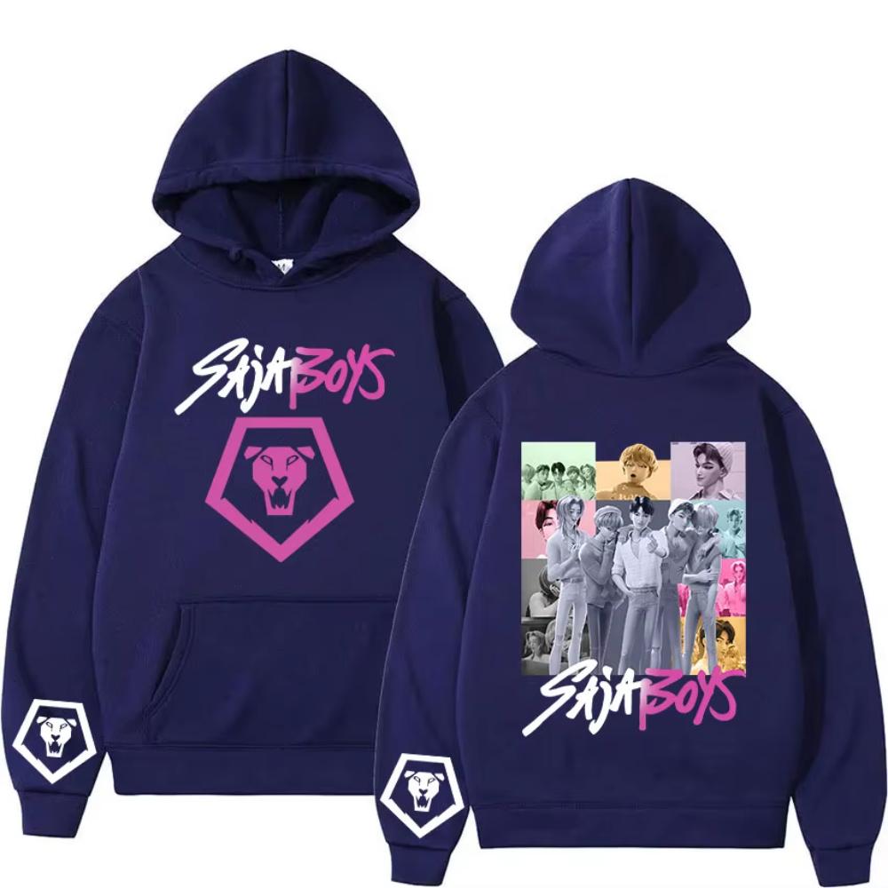 K-Pop Saja Boys Dämonenjäger Film 2025 Grafik-Hoodie Herren Damen Mode Ästhetisches Sweatshirt Gemütlicher Hochwertiger Langarm-Hoodie