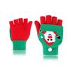 Gift Knitted Fabrics Christmas Gloves Christmas Tree Elk Pattern Keep Warm Thermal Gloves Half Finger Gloves Autumn Winter