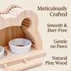 Splash-proof Wooden Bird Nest House Bite Resistant Double Bowls Observation House Large Capacity Water Feeder Bird Perch