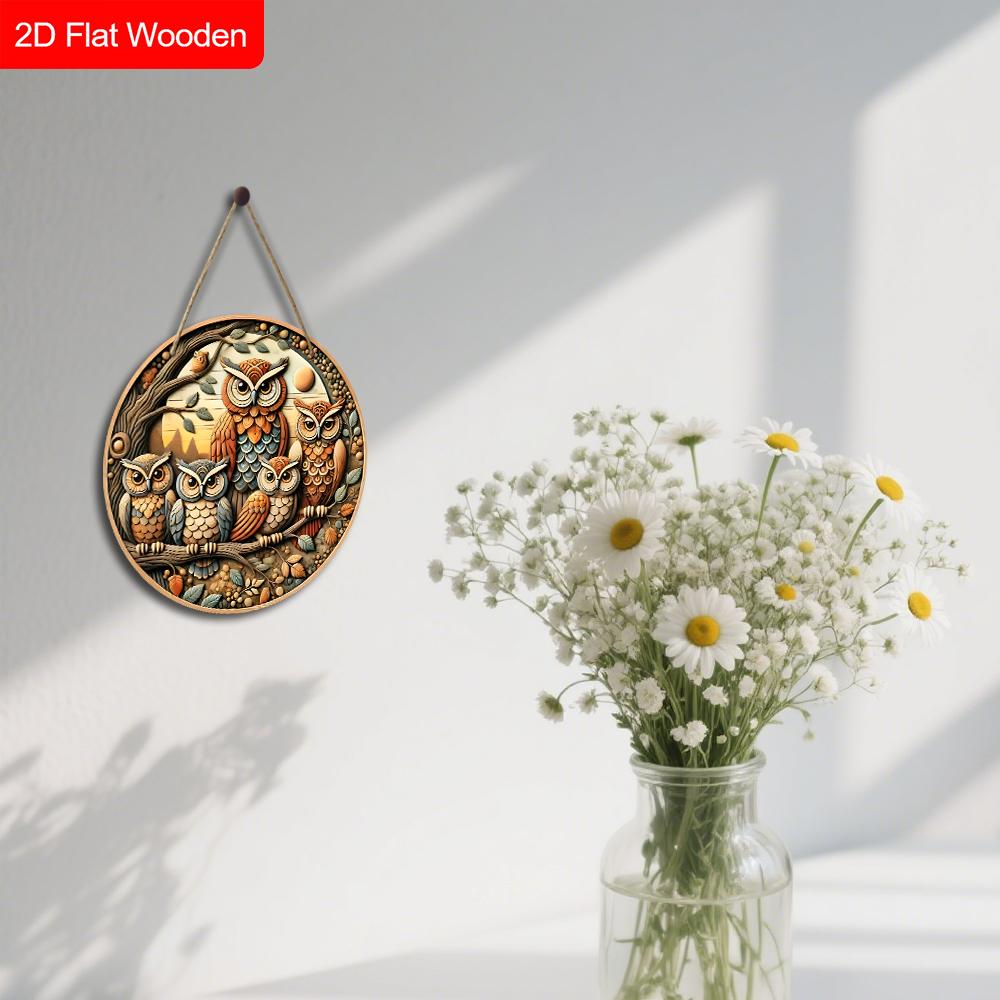 Dekorative Hängeschilder in 2D-Ebene, Innendekoration für Wand oder Tür, Gartendekoration, Eulenmuster, interessante Geschenke für Familie und Freunde