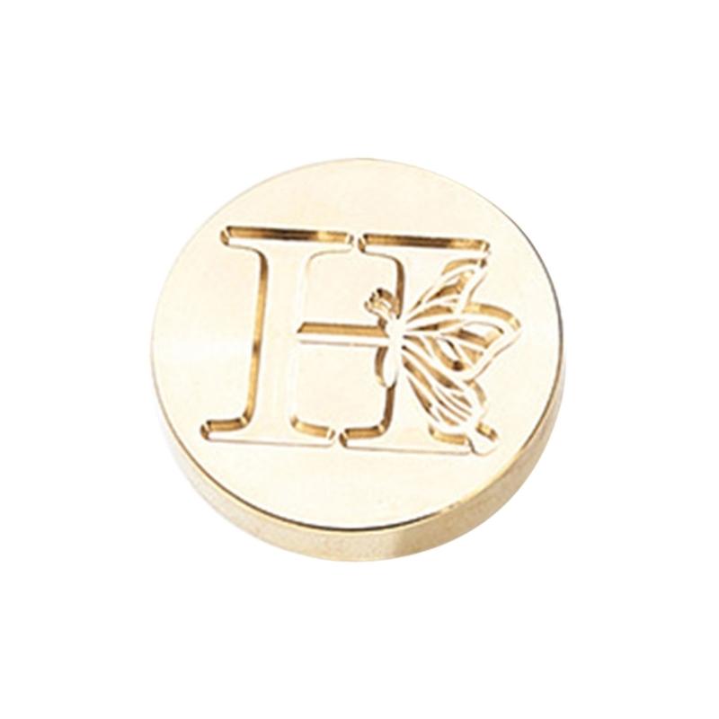 Butterfly Letter Pattern Wax Seal Stamp Head Metal Wax Stamp Head for Valentines Card Birthday Card Invitations Envelope