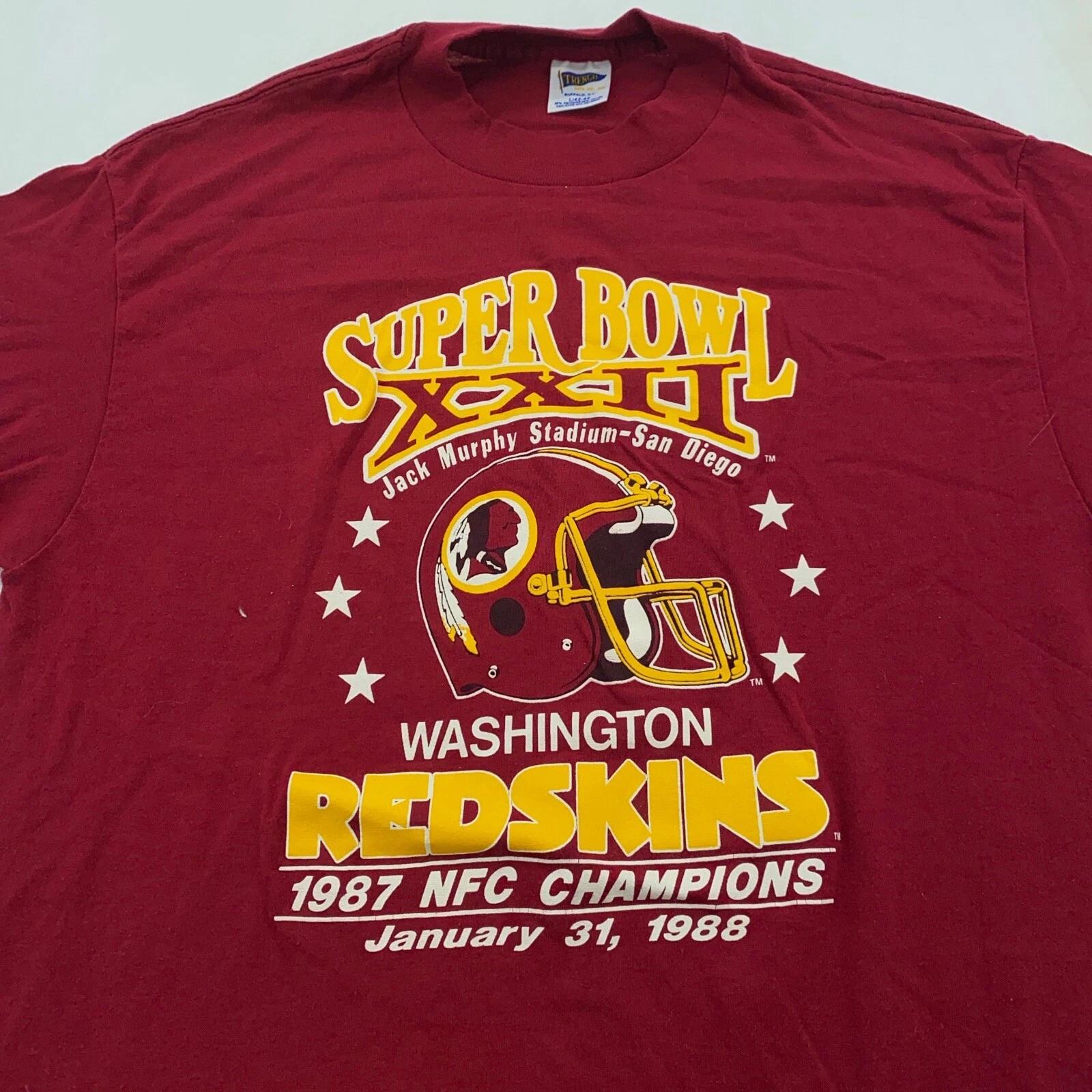 vintage 1988 WASHINGTON REDSKINS SUPER BOWL XXII T-Shirt SMALL football NFL 80s 4XL