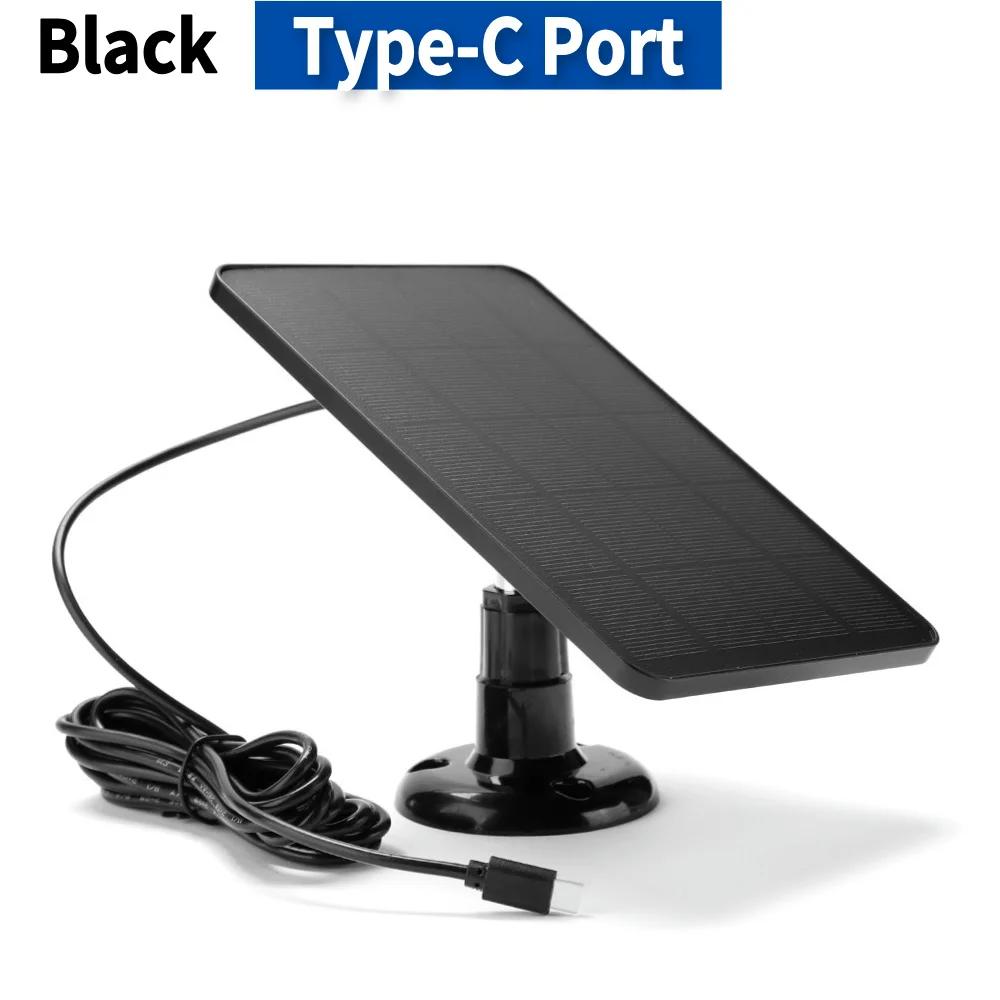 10W 5V IP Monokristallines Sicherheitskamera-Ladegerät Typ-C DC5521 Solarpanel-Kit Wandhalterung IPX6 für intelligente Türklingelkamera