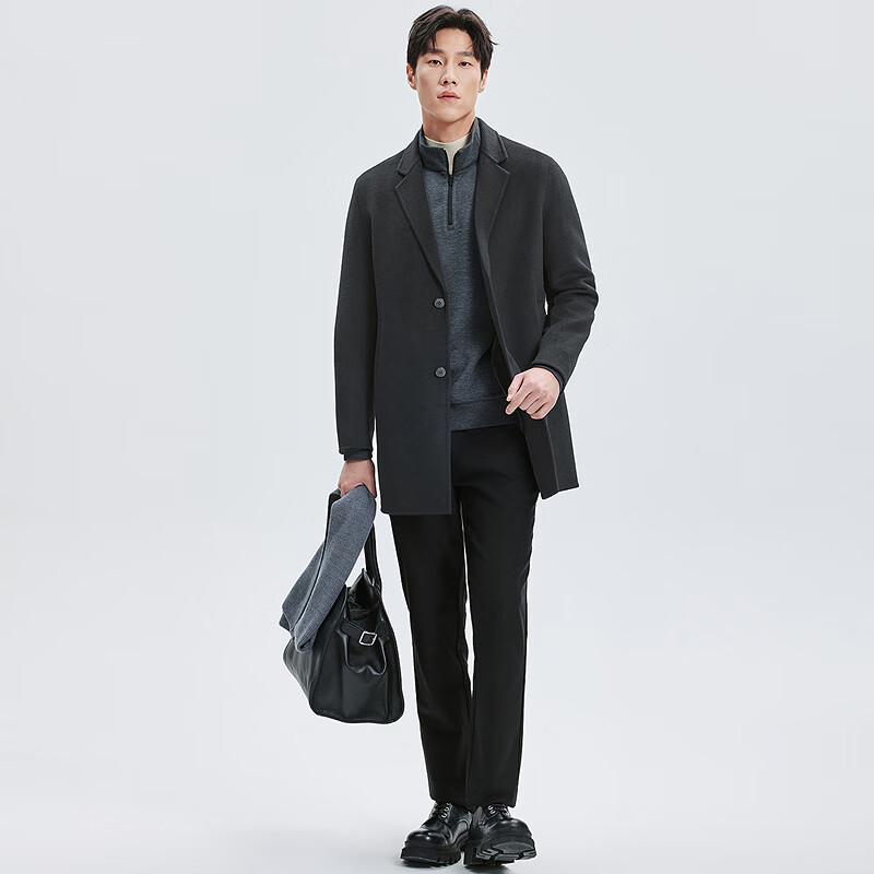 SEPTWOLVES Men's Knitted Wool Blend Overcoat