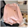 Autumn Winter New Womens Loose Hoodie Fleece Lined Thick Warm Casual Fashion Simple Versatile Crew Neck Top