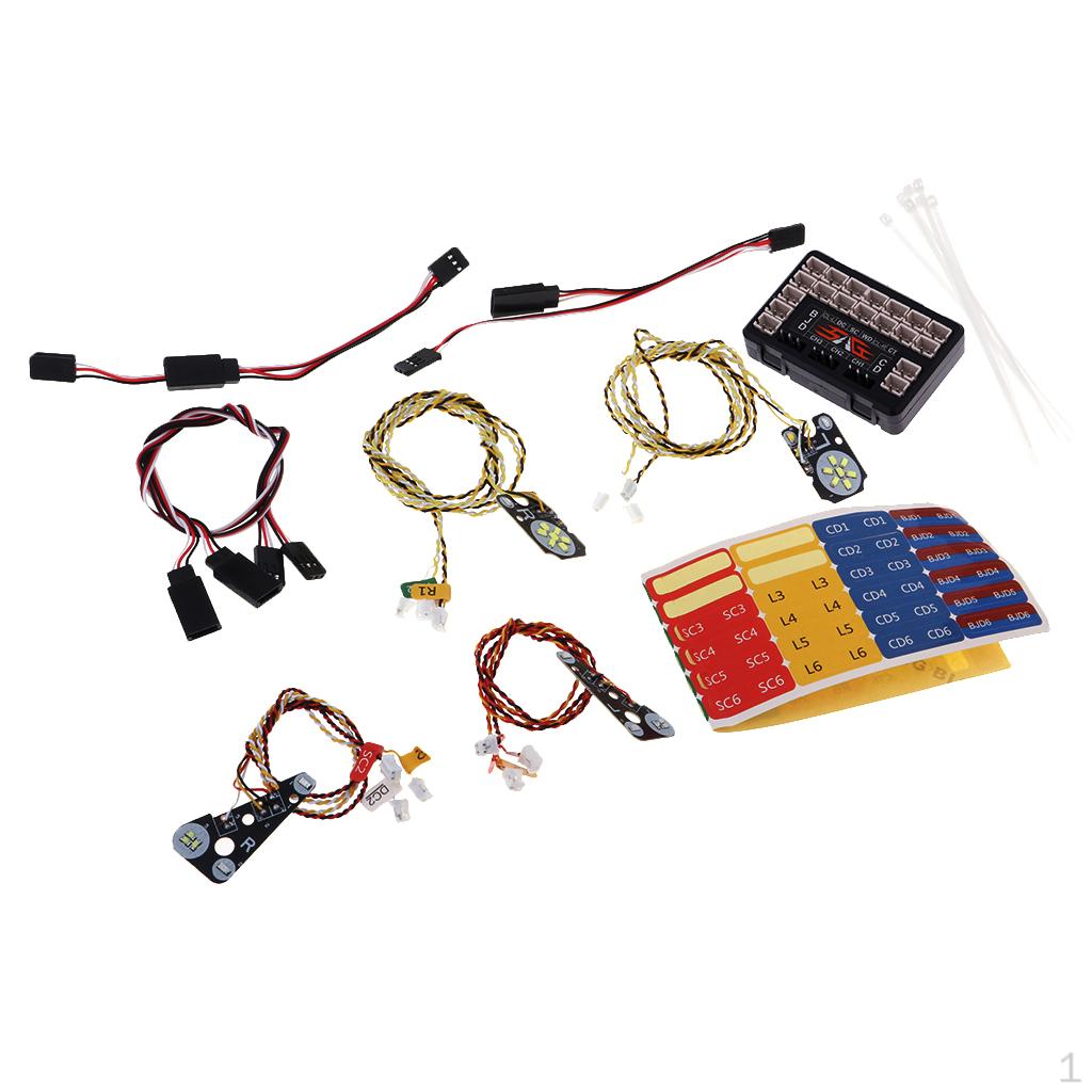

LED Front Rear Lights + Group Headlight Kit for 4 RC Car