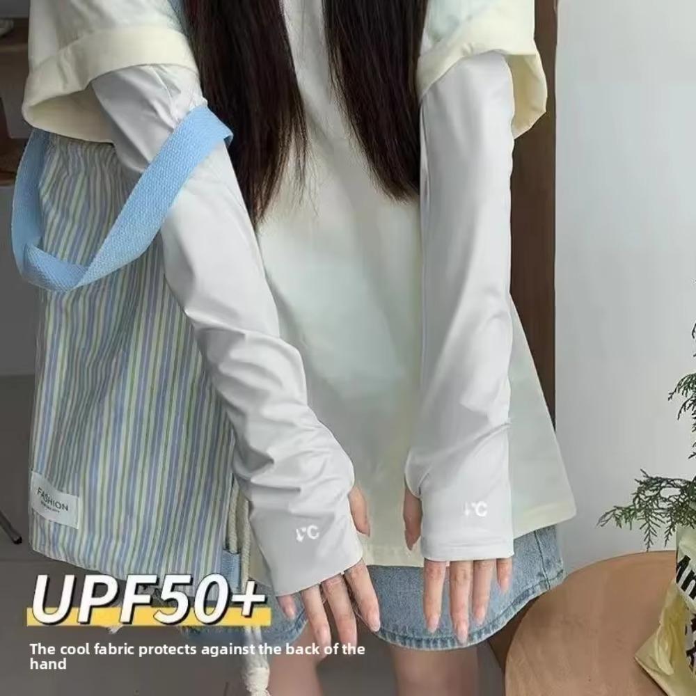 Ice Silk Sleeve Covers Sun Protection Cycling Driving Gloves Arm Protection Sleeves Women Men