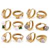 Personalized Imitation Pearl Premium Earrings Niche Design Stainless Steel Gold Rhinestone Versatile Earrings