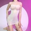 Ultra-Thin Oily Shiner Stockings Tube Top Tight Sheath Skirt Sexy Transparent Horse Oil Wrapped Chest Sexy Seduction Nightdress