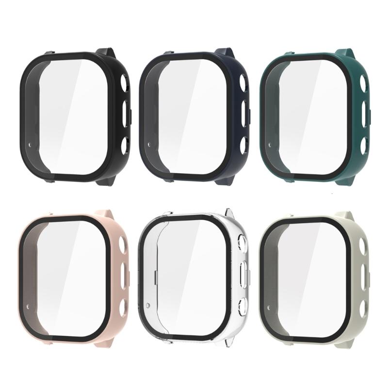Full Coverage Smartwatch Integrated Tempered Glass PC Screen Protector Hard Sleeve Case Indoor Outdoor Use for JrTrack 3