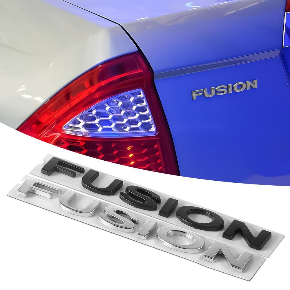 AAAMR1 1pcs 3D Stickers ABS Fusion Letter Logo Stickers for Ford Fusion Mustang Focus 3 MK3 Fiesta Taurus Escape Kuga Explorer STRACING