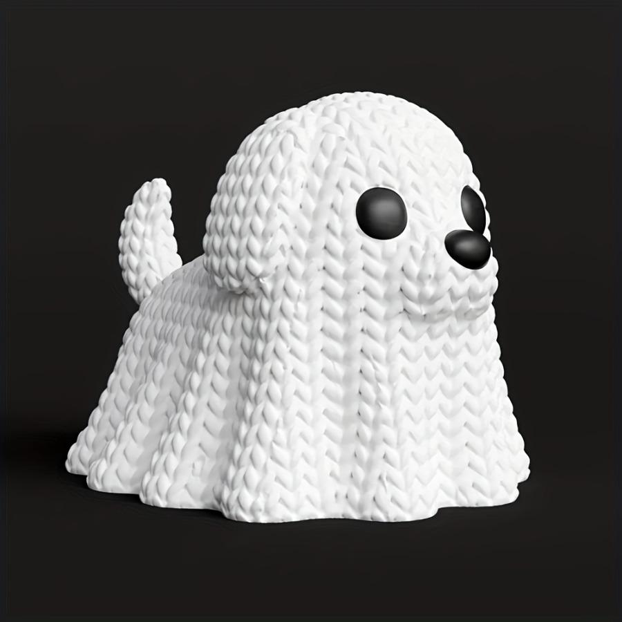 The Perfect Choice for Knitted Ghost Dog Statues, Halloween Ghost Dog Ornaments, and Ghost Puppy Halloween Ambiance Decorations