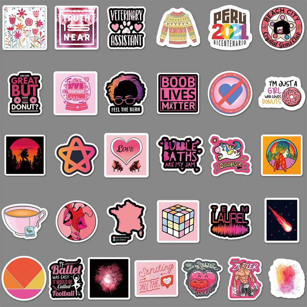 66 Rote Serie Doodle Laptop Koffer Roller Dekoration Cartoon Handy Aufkleber