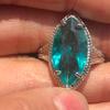 Women 'S Water Drop Zircon Stone Finger Ring Modish Fashionable Temperament High End High End Jewelry European American Banquet AccessoriesFashion