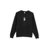 PUMA Women's Black Solid Color Embroidered Crew Neck Long Sleeve Sweatshirt