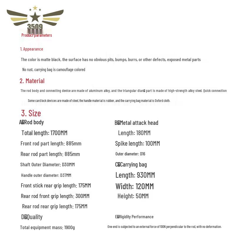 3509 Multifunction Telescopic Patrol Baton with Flashlight