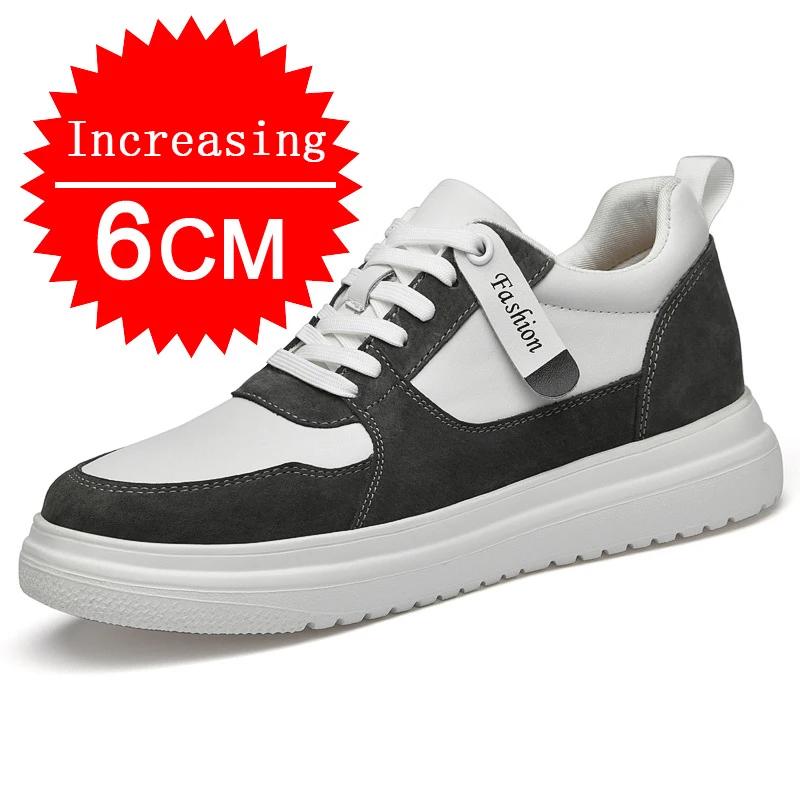 6/8/10CM Dicksohlige Schuhe mit Höhenabsatz Modische Herren-Freizeitschuhe Herren Atmungsaktive Sportschuhe Größe 37-46