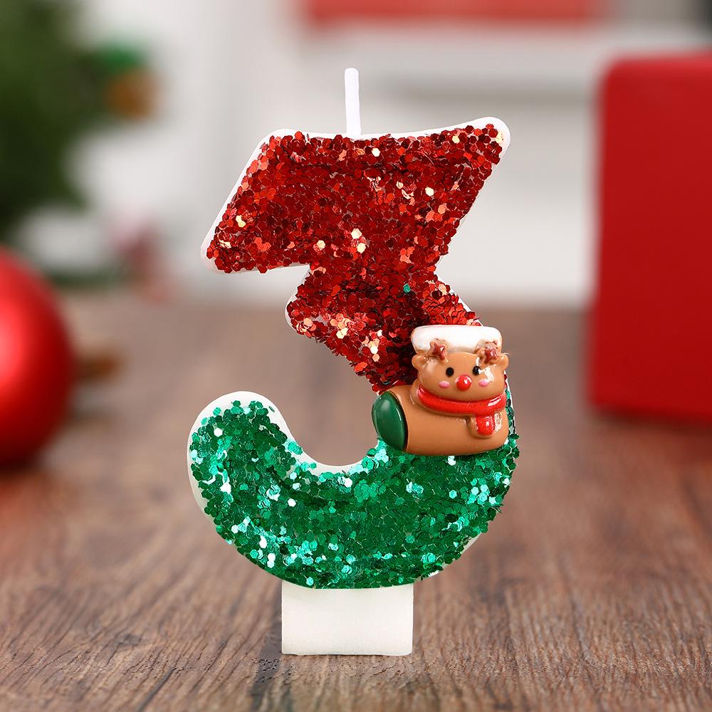 Creative Cartoon Deer Christmas Stockings Cake Decoration Candles – Perfect for Holiday Parties