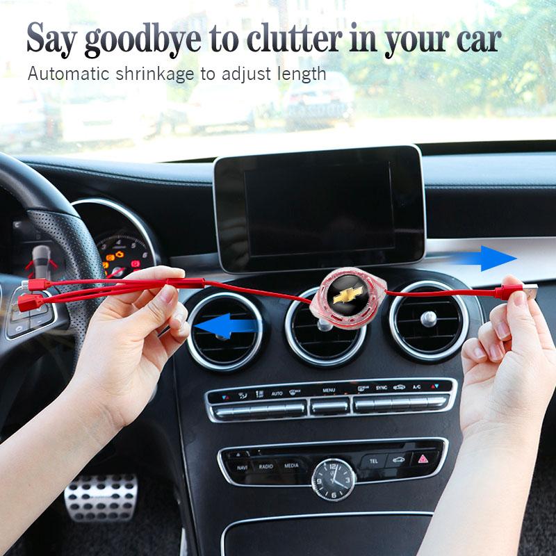 FRF1 Multifunctional Car 3 In 1 Micro USB Type C Charging Cable Multi Charger for Chevrolet Spark Captiva Cruze Tracker Orlando Trax