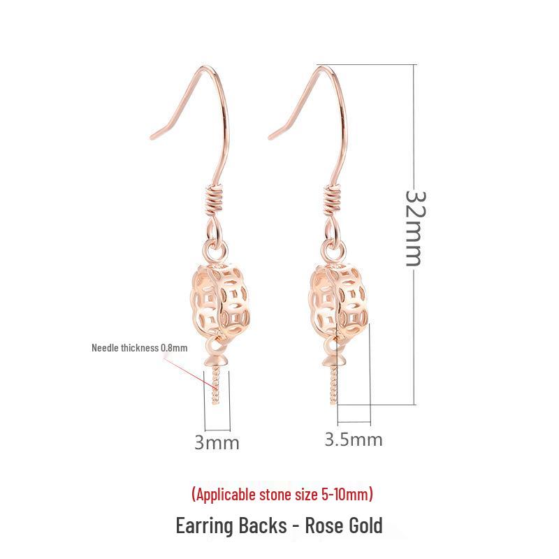 

Серьги-пусеты из янтаря и нефрита Хэтянь в китайском стиле с жемчужиной в оправе из стерлингового серебра 925 пробы 925 Silver розового золота