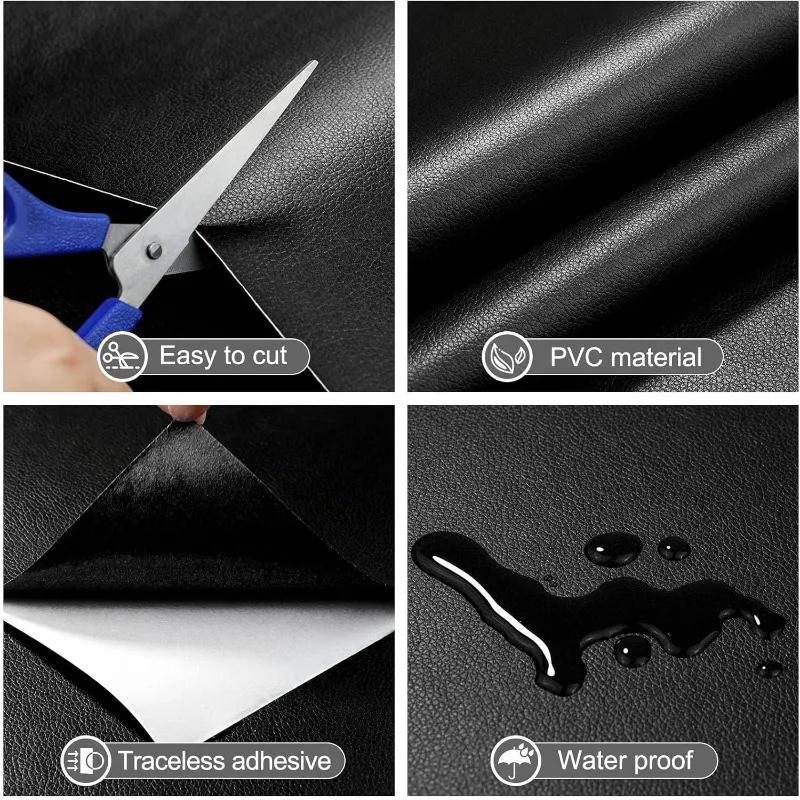 Self Adhesive Leather Repair Tapes DIY Black Repair Tape for Sofa Car Seats Handbags Jackets Furniture Patch Leather Patches