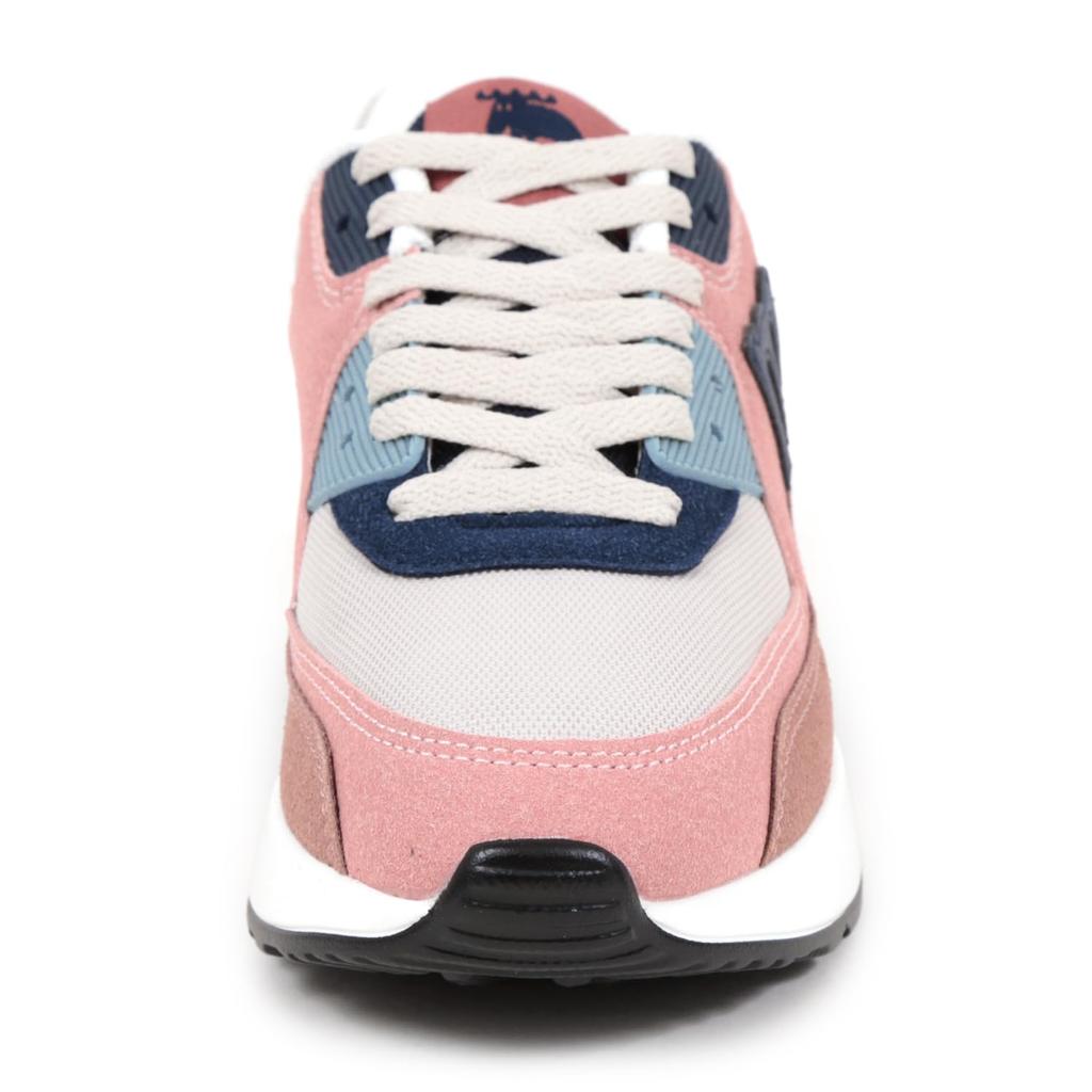Mozu Air Cushion Sole Pink Size 23cm Women's Lace-Up Sneakers, Navy,