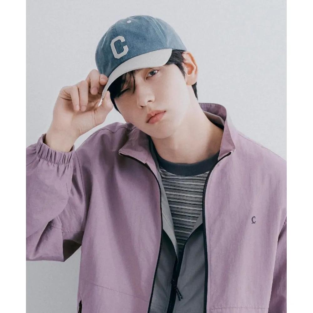 C Logo Cozy Fit Washed Color Block Ball Cap Blue CO2606CA08BL 272966 F