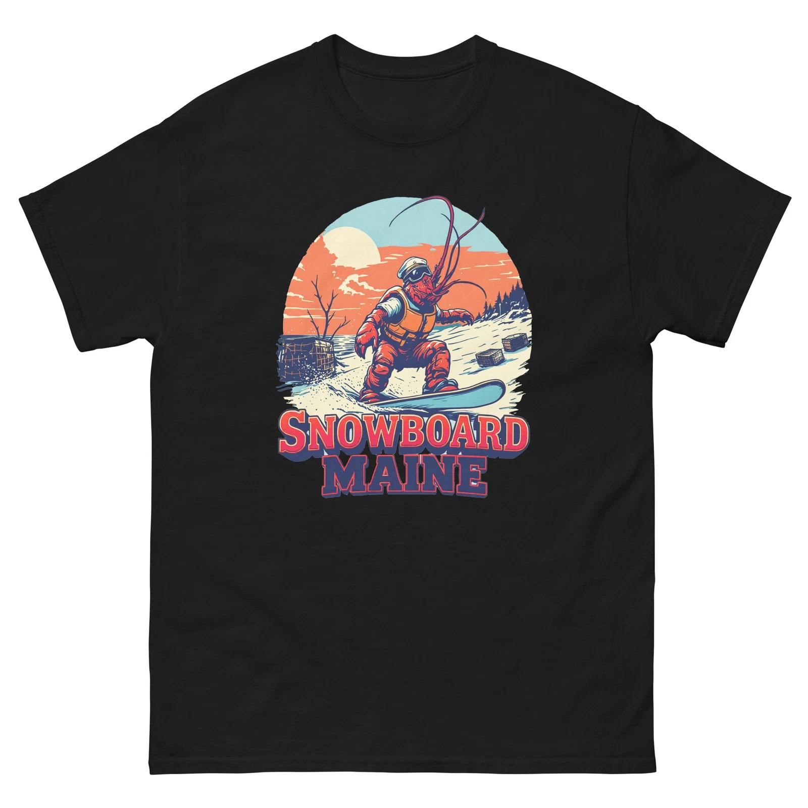 Snowboard Maine Lobster USA Snowboarding Animal T-Shirt 4XL