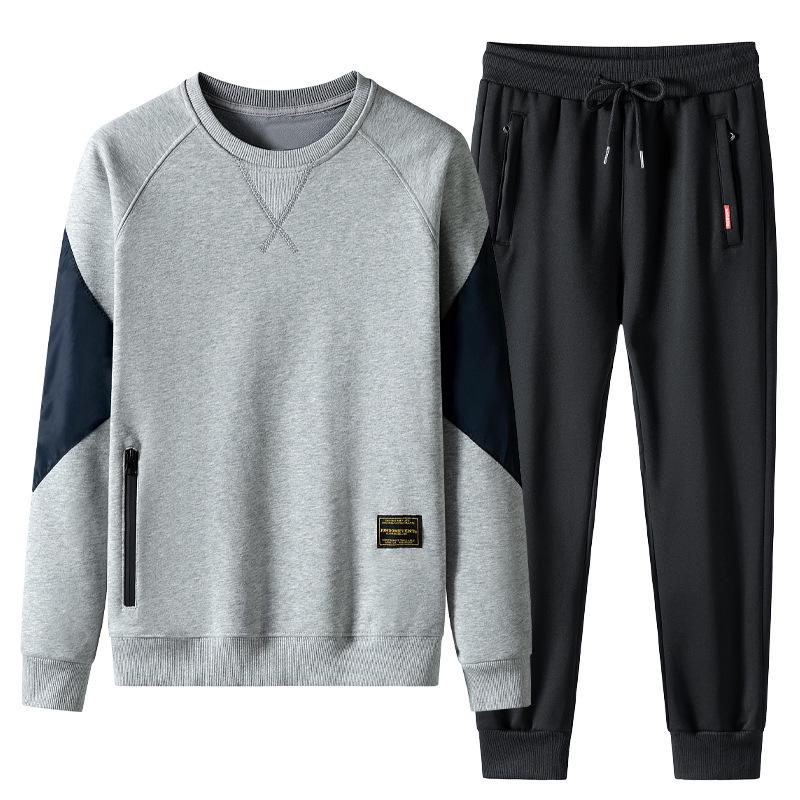 Men's Casual Sportswear Set: Autumn/Winter Trendy Plus Velvet Hoodie and Loose Pants