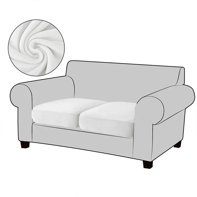 Velvet Sofa Seat Cushion Covers For Living Room Plush Sofa Cushion Covers Soft Stretch Sofas Couch Slipcover Furniture Protector