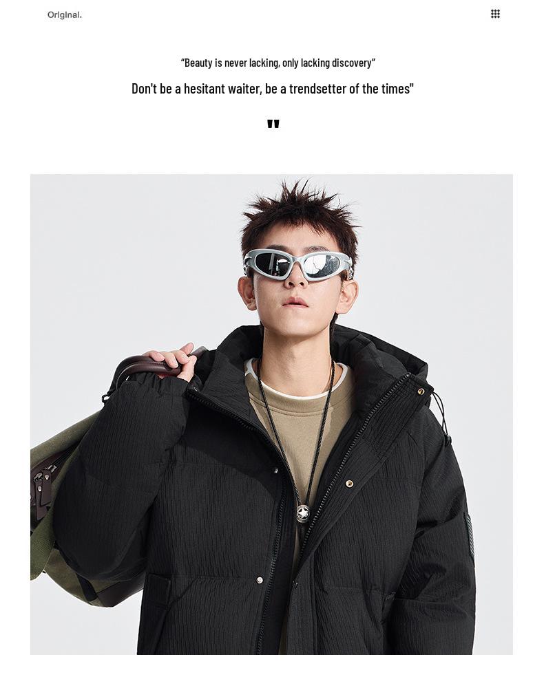 2025 Men's Premium Hooded Short Down Jacket - Warm & Loose Casual Winter Outerwear