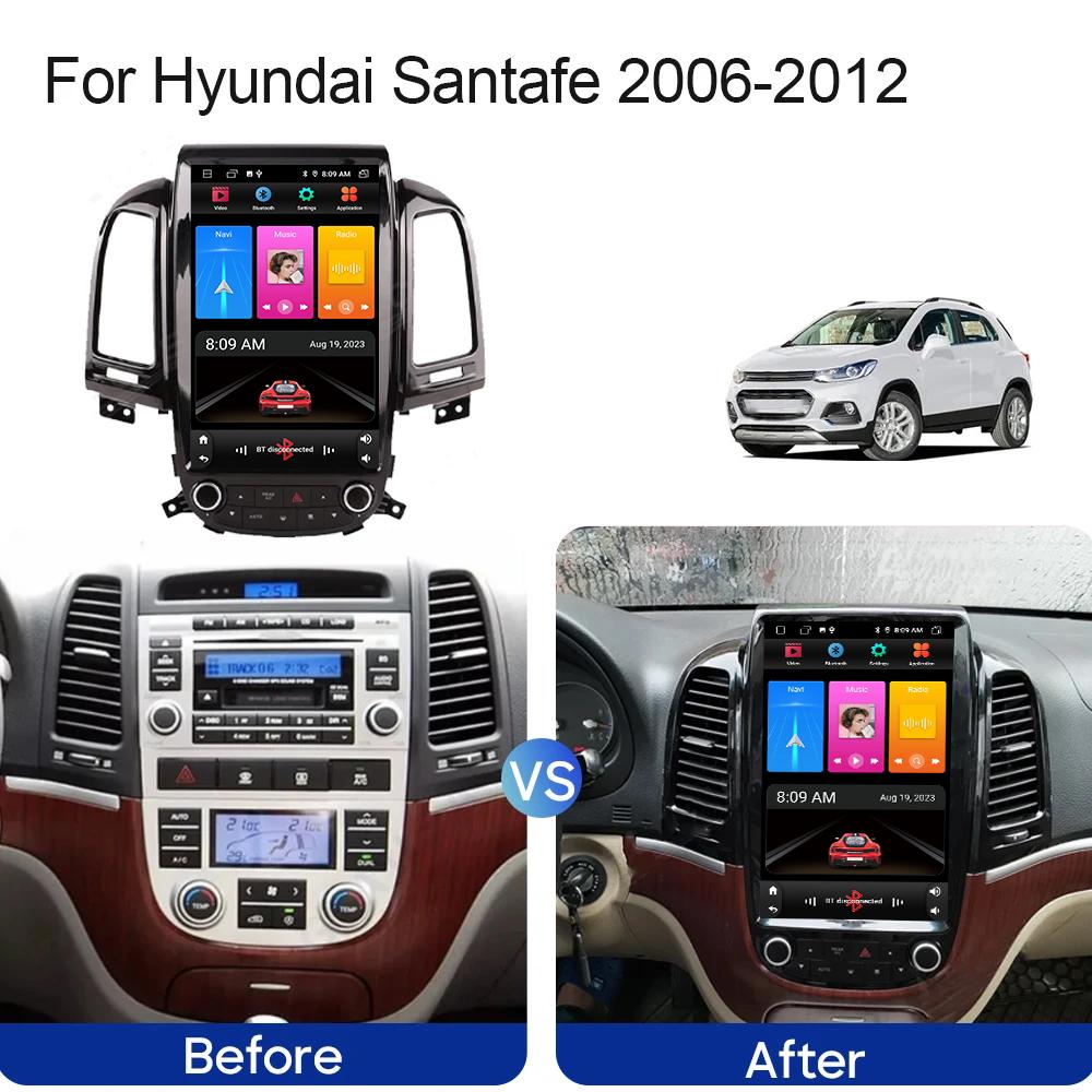 4G For Hyundai Santafe 2006-2012 Car Radio Android Auto GPS Navigation Head Unit Multimedia Player Video Output WIFI 2din DVD