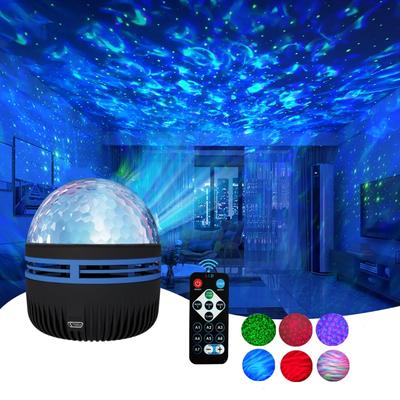 LED Água Padrão Céu Estrelado Projetor Luz Quarto Luz Noturna Rotativa Galaxy Light para Crianças Presentes de Natal