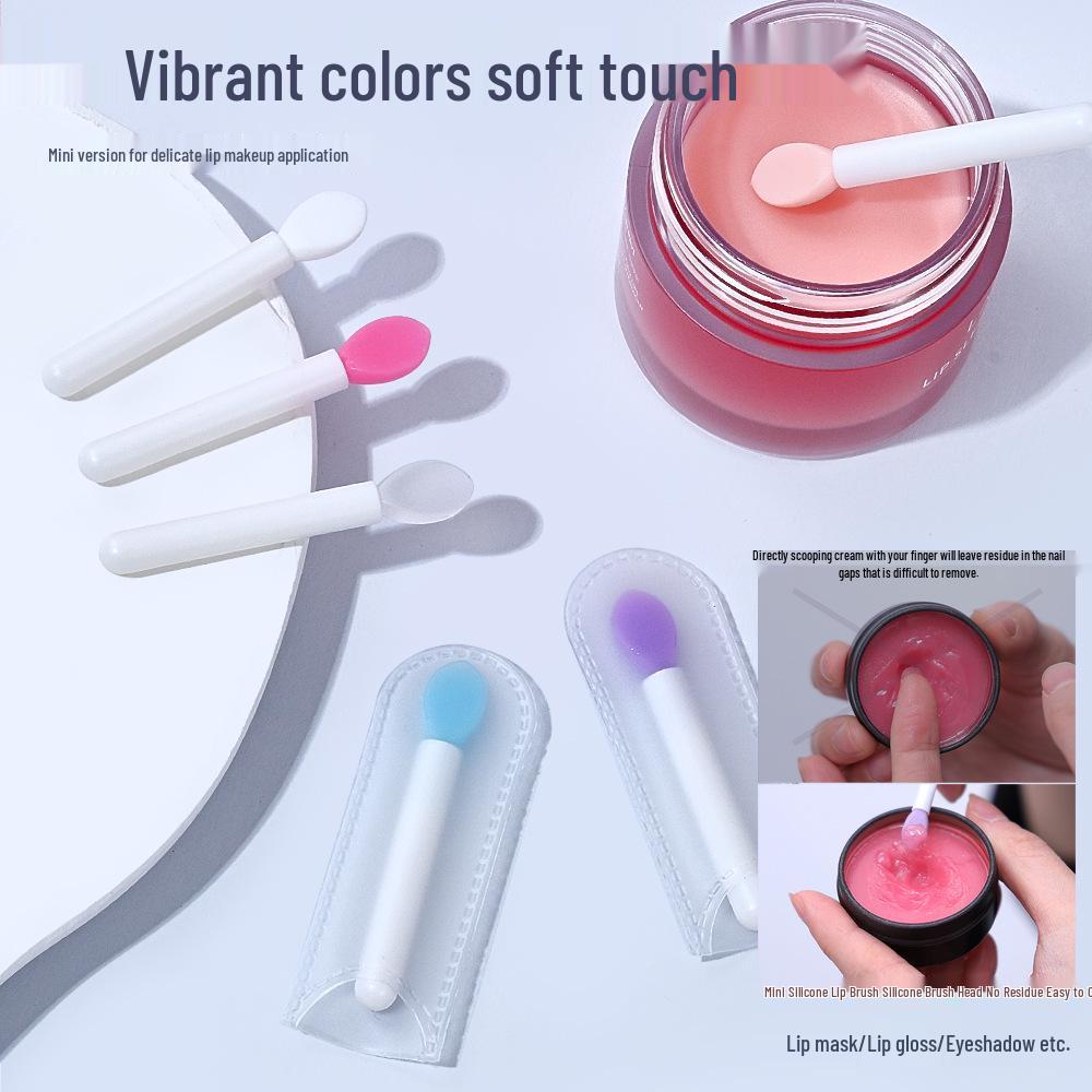 Mini Silicone Brush Set: Lip Brush, Lip Mask Applicator, Lip Gloss Brush, Lip Balm Tool, Eyeshadow Brush, Eye Cream Spoon