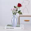 European Style Ceramic Amphora Striped Vase Hydroponic Flower Arrangement Container Living Room Dining Table Floral Vase Gifts