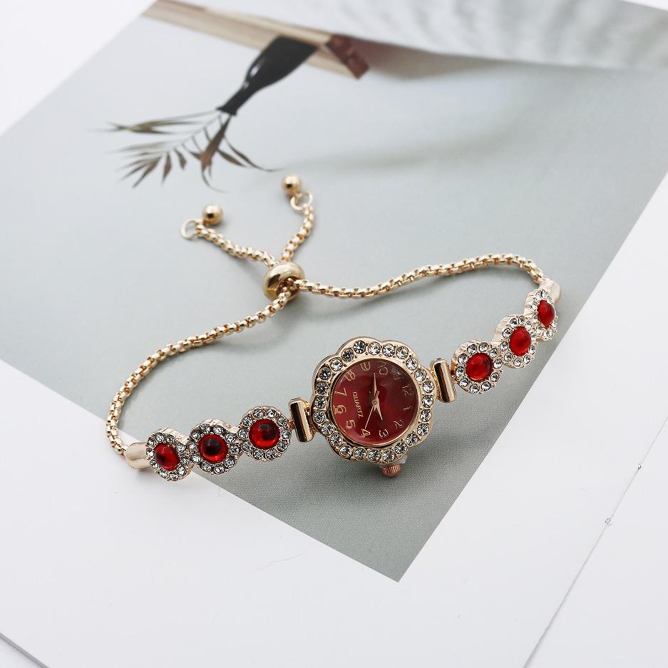 Montre Femme Calcédoine Montre Bracelet Corde à Tirer Réglage Libre Tempérament Luxe Léger Mode Montre à Quartz