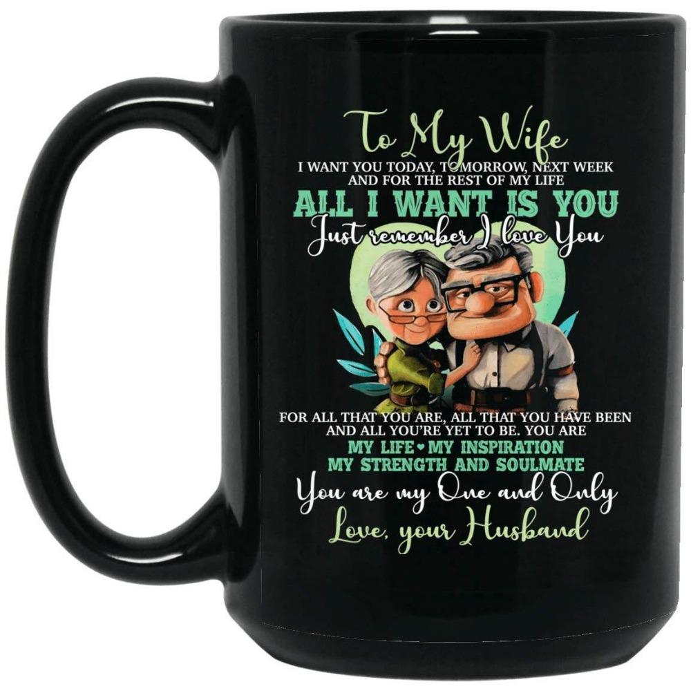 Husband wife ceramic coffee mug black water cup 15oz large capacity