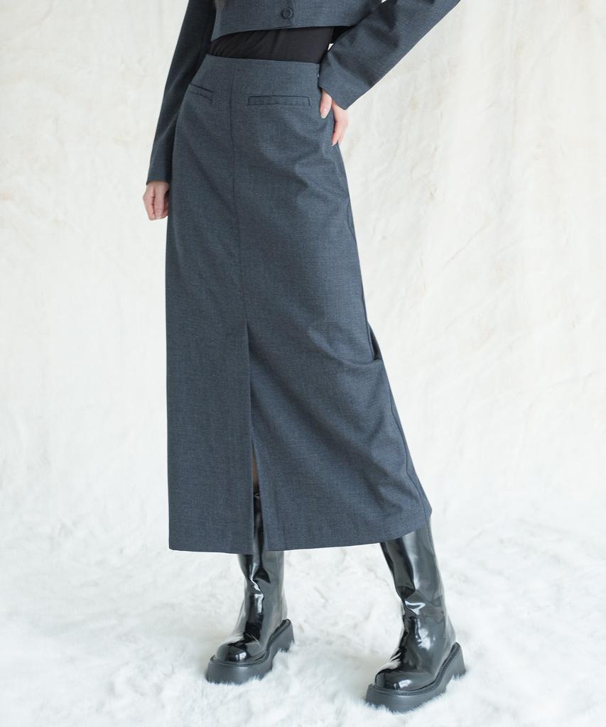 AVANDRESS Karin Slit Maxi Long Skirt Black
