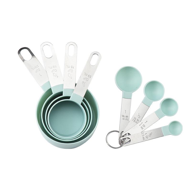 8-Piece Stainless Steel Measuring Cup & Spoon Set with Scale