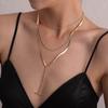 One-word Long Pendant, Snake Bone Chain, Necklace, Women's Fashion, Personality and Trend Multi-layer Items
