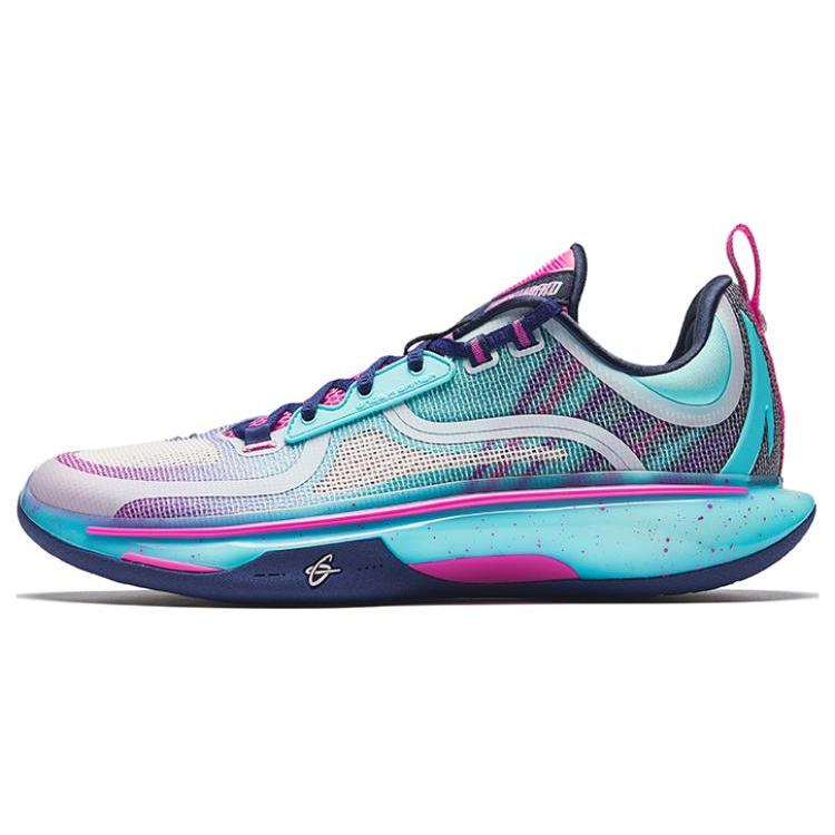 

Anta GH5 Cushioning Breathable Lightweight Rebound Low top Basketball Shoes Men s Blue Pink 912421115-3 42.5