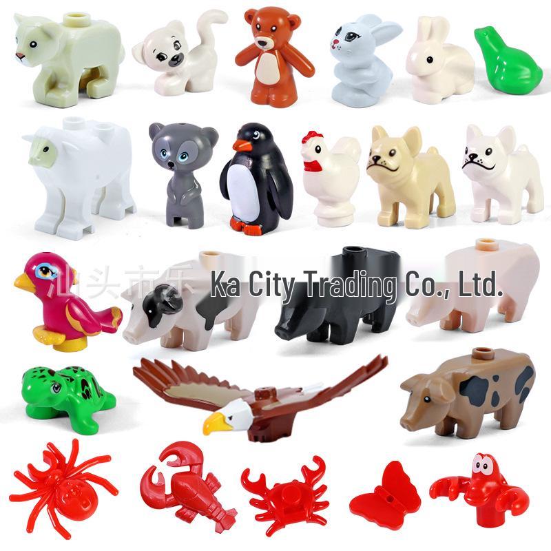 Small Animal Building Blocks Toy Set: Butterfly, Lobster, Crab, Chicken, Pig, Dog, Rabbit, Frog, Octopus, Sea Lion, Seagull & Bird