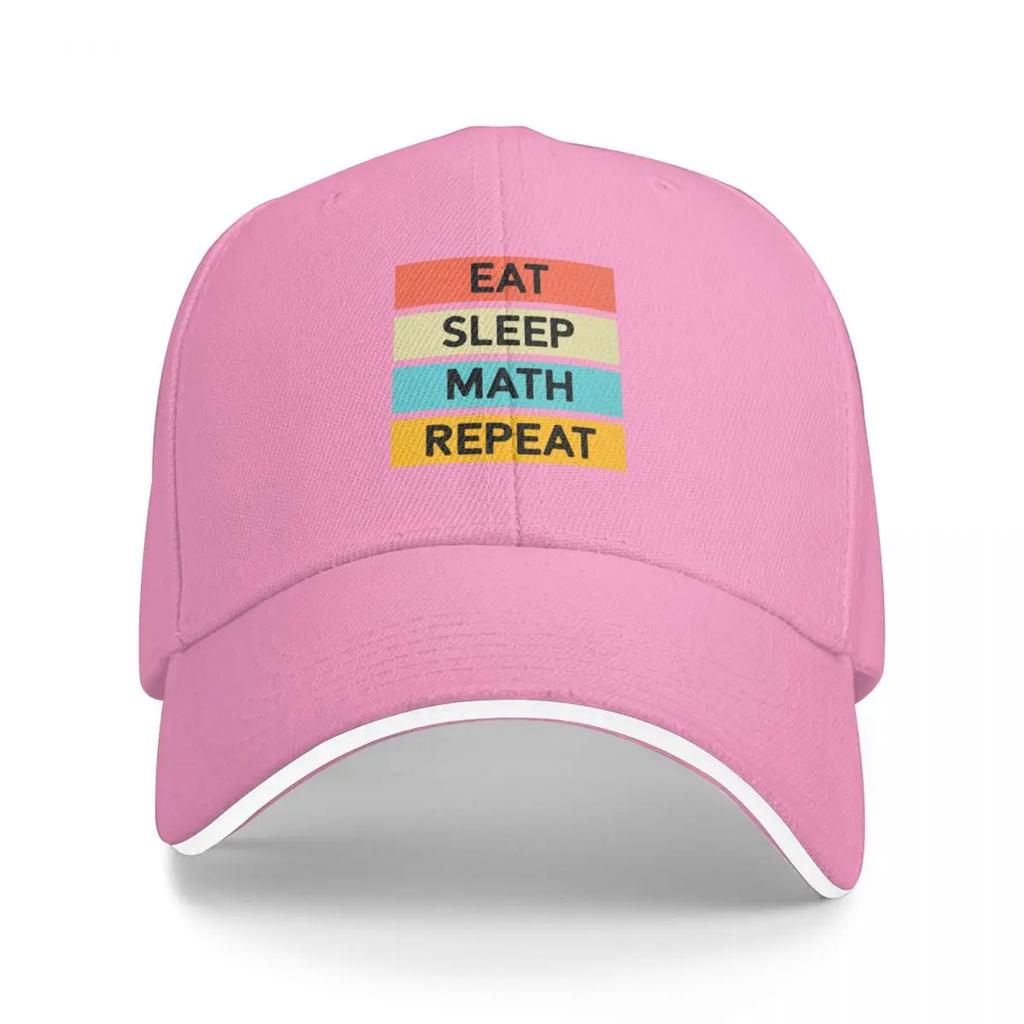 Eat Sleep Math Repeat Baseball Cap Visor Fishing Cap Women Beach Fashion Mens
