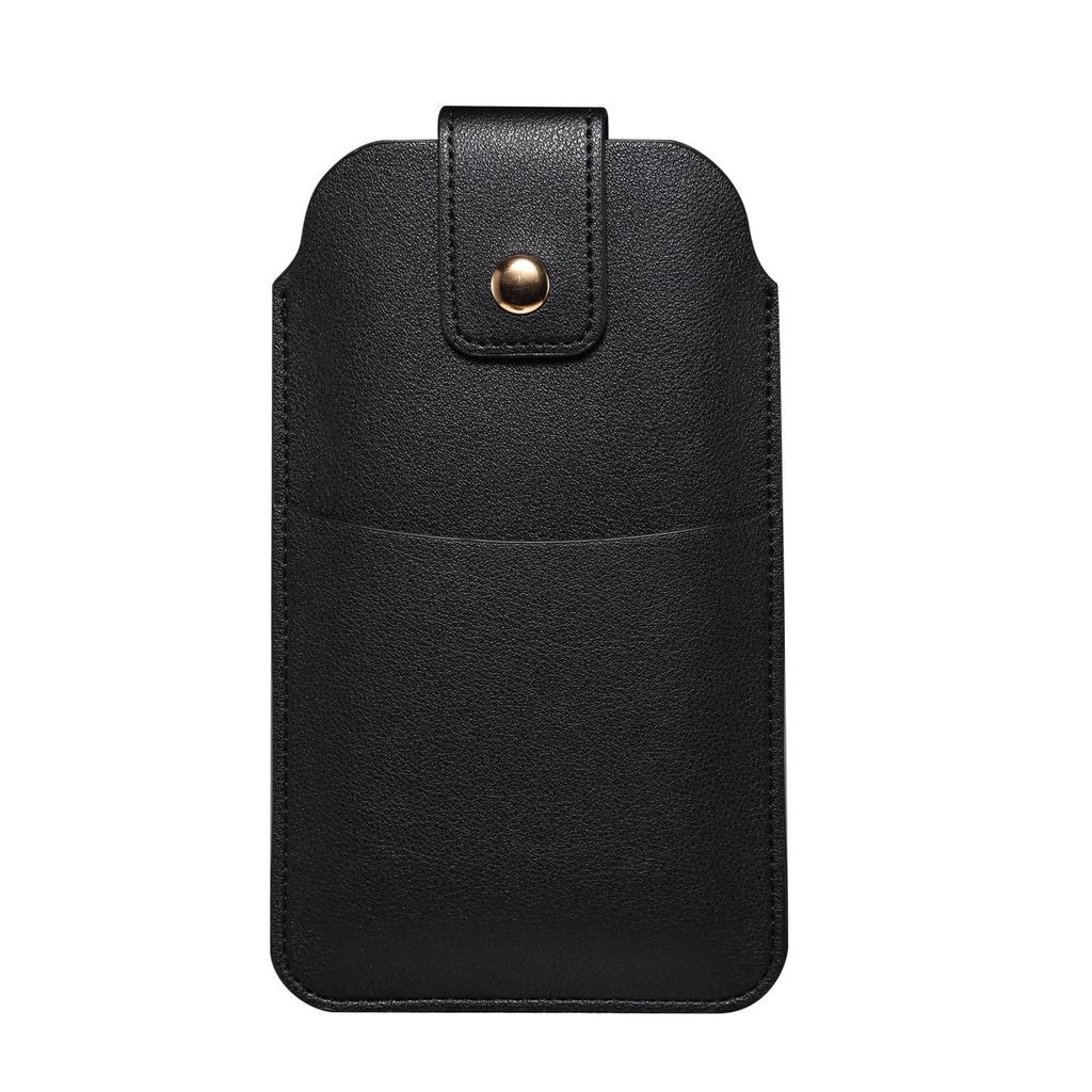 Slim Outdoor Leather Fanny Pack with Card Slots & Magnetic Buckle Phone Case