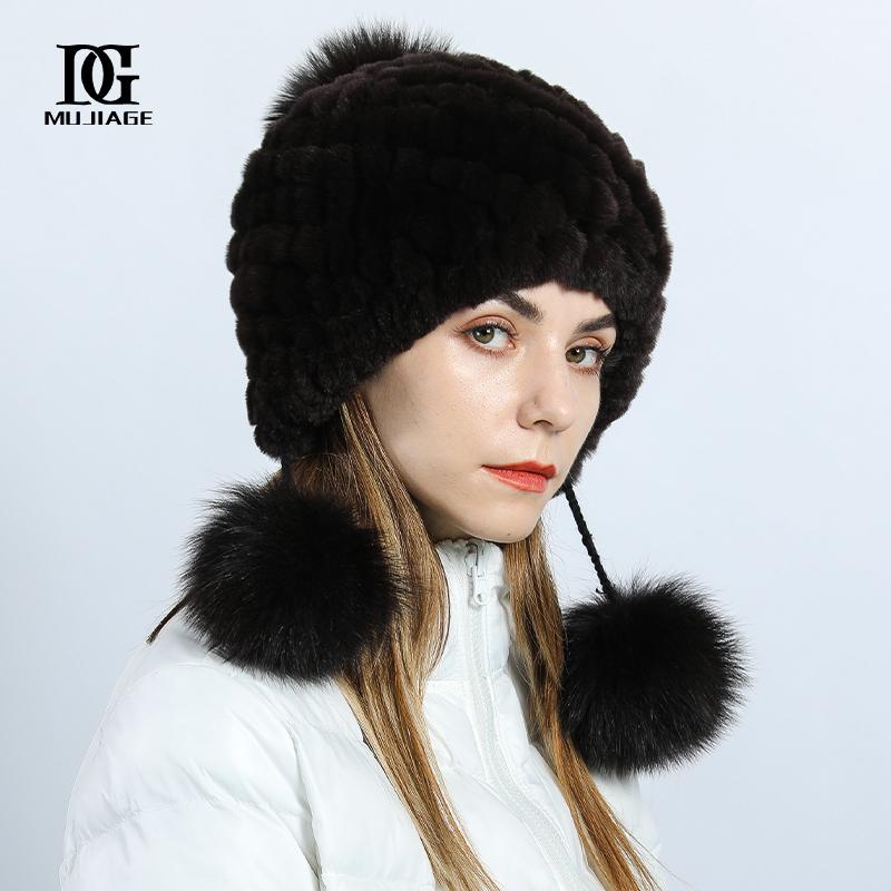 Hat Women's Autumn and Winter New Fashionable Warm Rex Rabbit Fur Hat