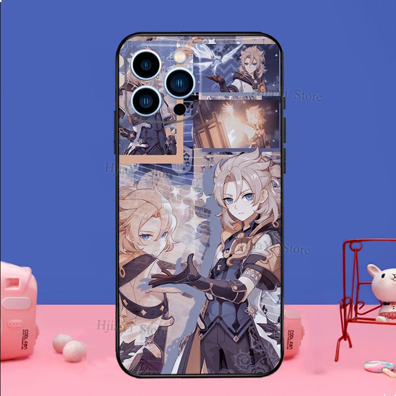 Genshin Impact Albedo Phone Case For iPhone 16 15 11 12 13 14 Pro Max Mini X XS XR Plus SE2 Funda Coque Capa Cover