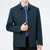 Mulberry silk button jacket for middle-aged and elderly men thin spring and autumn dad wear business jacket lapel middle-aged casual top