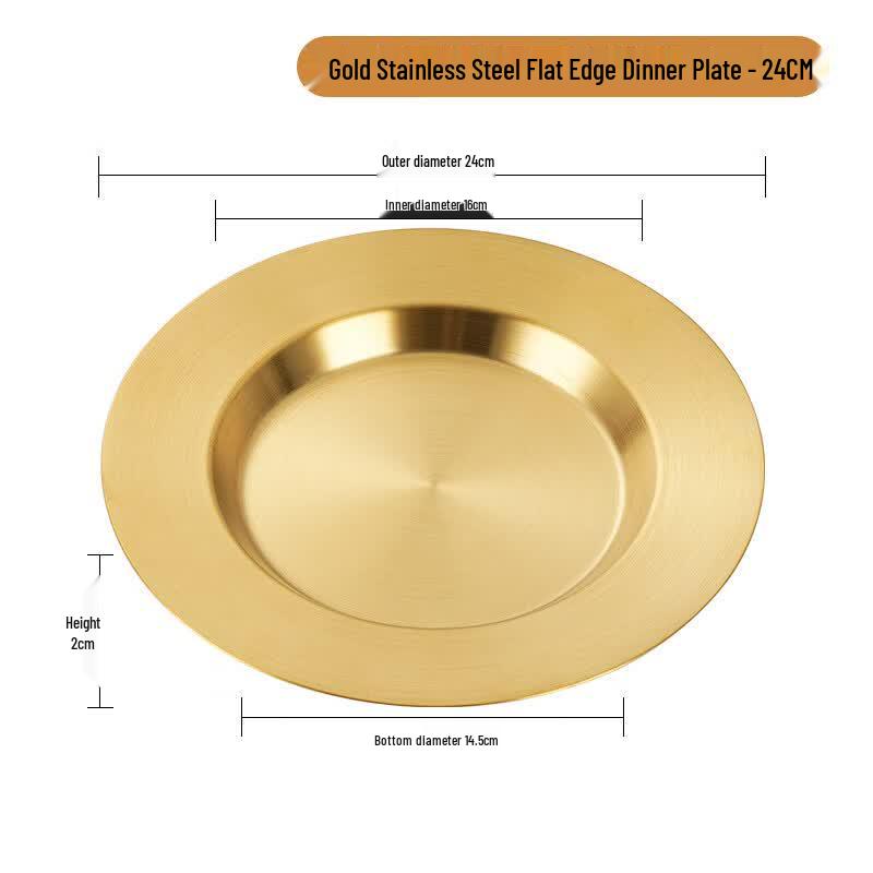 Japanese Style Stainless Steel Round Plate