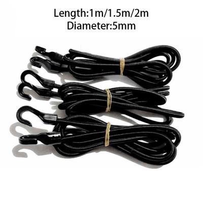 1 m/1,5 m/2 m Heavy Duty Elastický Bungee Shock Řemínek na šňůru Stretch Plastový háček Auto Zavazadla Stan Kajak Loď Kanoe Kola Lanová vázačka